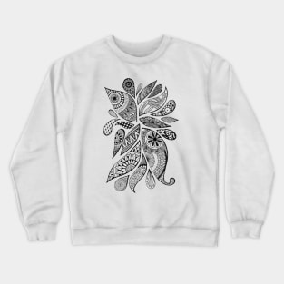 Abstract Zentangle Swirls Design (black on white) Crewneck Sweatshirt